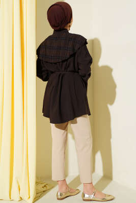 Ekose İzci Yakalı Gömlek Acı Kahve - Gömlek