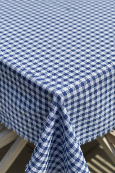 Ekoseli Masa Örtüsü Mavi - Masa Örtüsü