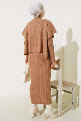 Elbise-Süveter Triko İkili Takım Bisküvi - Triko İkili Takım