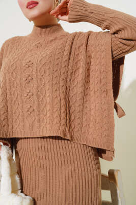 Elbise-Süveter Triko İkili Takım Bisküvi - Triko İkili Takım