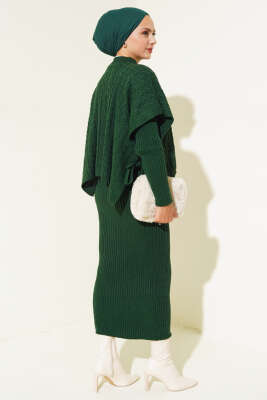 Elbise-Süveter Triko İkili Takım Zümrüt - Triko İkili Takım