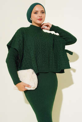 Elbise-Süveter Triko İkili Takım Zümrüt - Triko İkili Takım