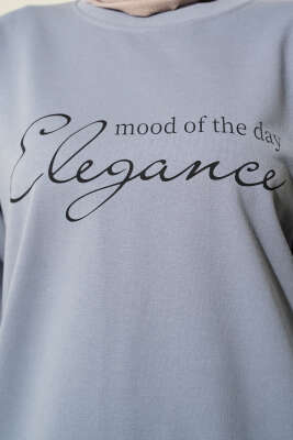 Elegance Baskılı İki İplik Tunik Kayrak Grisi - Tunik