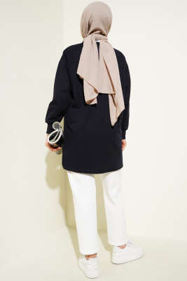 Elegance Baskılı İki İplik Tunik Lacivert - Tunik