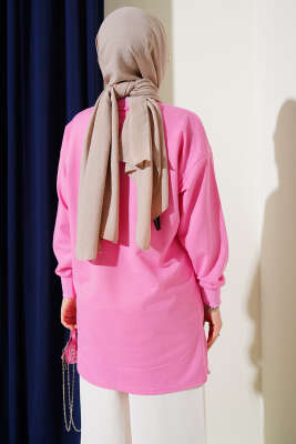 Elegance Baskılı İki İplik Tunik Pembe - Tunik