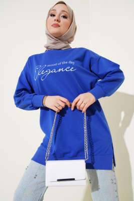 Elegance Baskılı İki İplik Tunik Saks 
