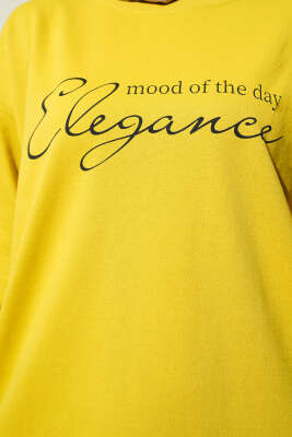 Elegance Baskılı İki İplik Tunik Yağ Yeşili - Tunik