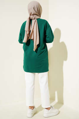 Elegance Baskılı İki İplik Tunik Yeşil - Tunik
