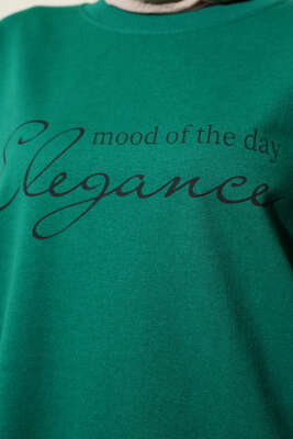 Elegance Baskılı İki İplik Tunik Yeşil - Tunik