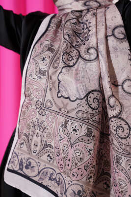 Elegant Motif Soft Şal Bej - Başörtüsü