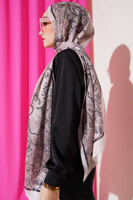 Elegant Motif Soft Şal Bej - Başörtüsü