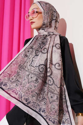 Elegant Motif Soft Şal Bej - Başörtüsü