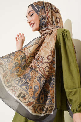 Elegant Motif Soft Şal Camel 