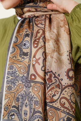 Elegant Motif Soft Şal Camel - Başörtüsü