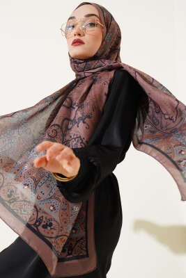 Elegant Motif Soft Şal Koyu Vizon 