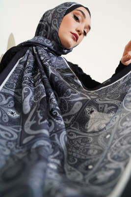 Elegant Motif Soft Şal Siyah 