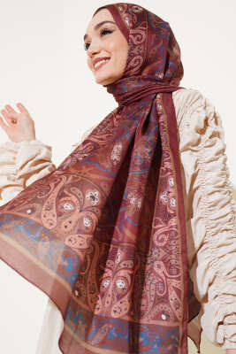 Elegant Motif Soft Şal Taba - Başörtüsü