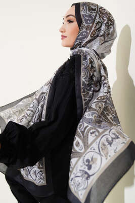 Elegant Motif Soft Şal Taş Siyah 