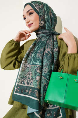 Elegant Motif Soft Şal Zümrüt - Başörtüsü