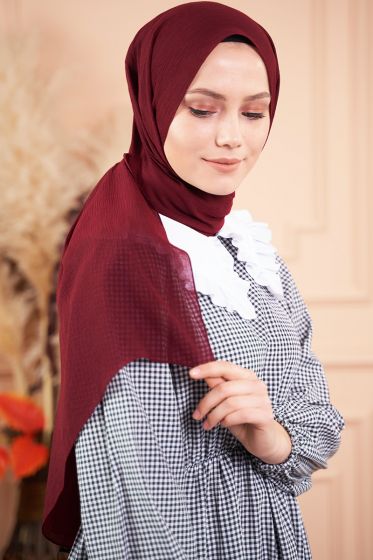 Elegant Serisi Bordo Şal -6 - Black&White