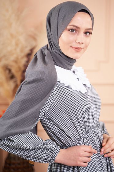 Elegant Serisi Füme Şal -56 - Black&White