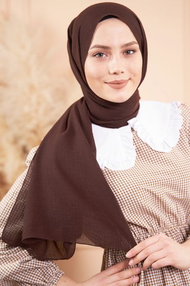 Elegant Serisi Kestane Şal - Black&White