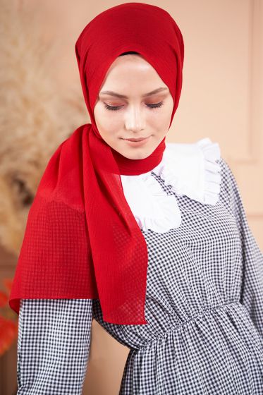 Elegant Serisi Kırmızı Şal -7 - Black&White