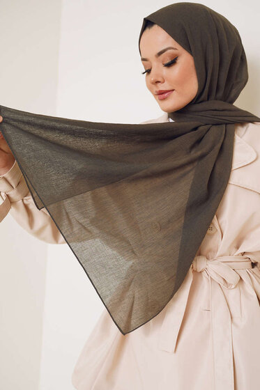 Elegant Serisi Koyu Haki Şal -24 - Black&White
