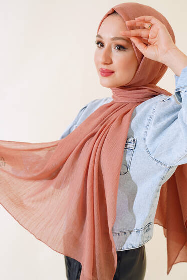 Elegant Serisi Koyu Pudra Şal - Black&White