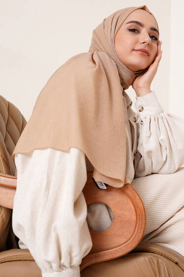 Elegant Serisi Latte Şal -28 - Başörtüsü