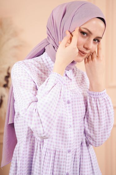 Elegant Serisi Lila Şal -12 - Black&White