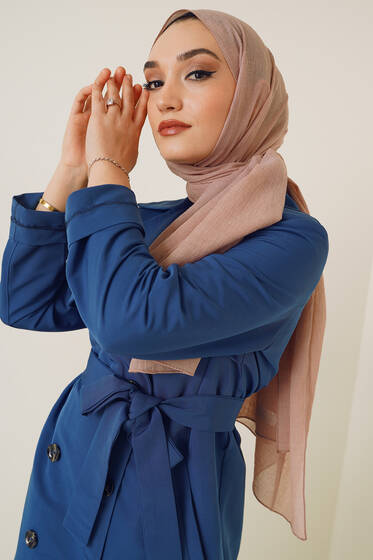 Elegant Serisi Toz Pembe Şal - Black&White