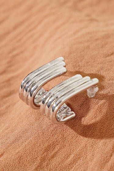 Eliptik Küpe Gümüş - Küpe