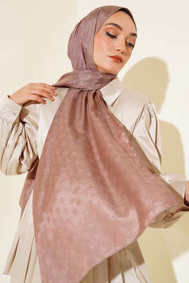 Elmas Desen Jakar Şal Gül Kurusu - Yılın Fırsatı