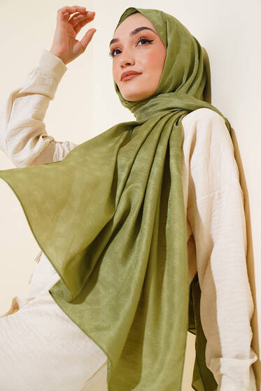 Elmas Desen Jakar Şal Haki - Başörtüsü