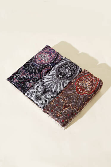 Elora serisi 3'lü Şal Seti Asorti 1 - Desenli Şal Seti