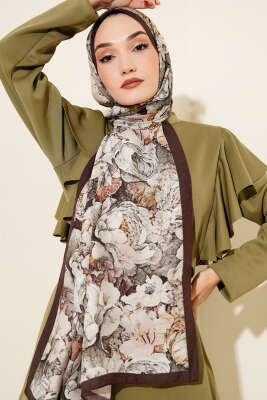 Elora Serisi Desenli Modal Şal Acı Kahve 