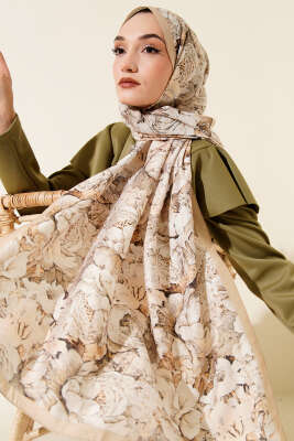 Elora Serisi Desenli Modal Şal Bej 