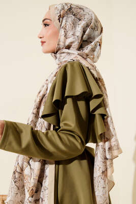 Elora Serisi Desenli Modal Şal Bej - Başörtüsü
