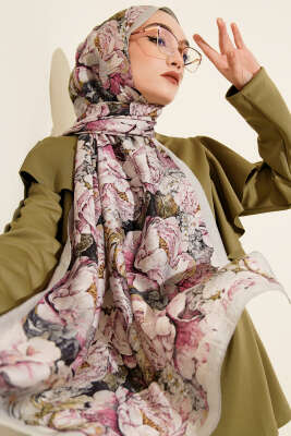 Elora Serisi Desenli Modal Şal Gri 