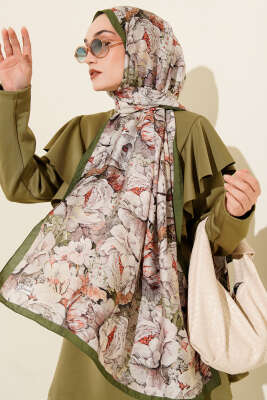 Elora Serisi Desenli Modal Şal Haki 