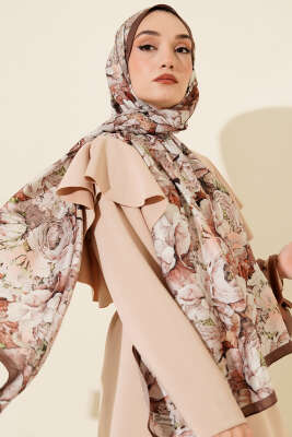 Elora Serisi Desenli Modal Şal Kahve 