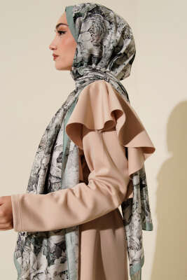 Elora Serisi Desenli Modal Şal Mint - Başörtüsü
