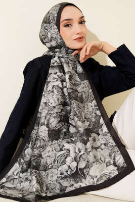 Elora Serisi Desenli Modal Şal Siyah