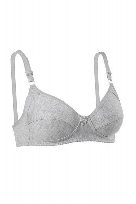 Bra Decorated with Bow-Gray-EBRU1251 - Thumbnail