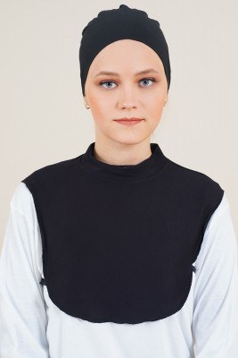 Hijab Neck Collar - Black - TÜRKAN1002 - Thumbnail