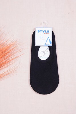 One Color Men Ballet Socks-Black-STYLE9851 - Thumbnail
