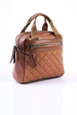 Quilted Patterned Midi Tote Bag-KLASS2814 - Thumbnail