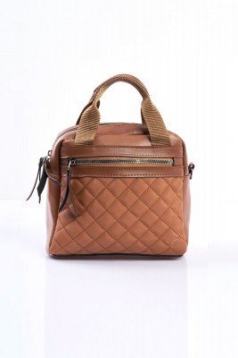 Quilted Patterned Midi Tote Bag-KLASS2814 - Thumbnail