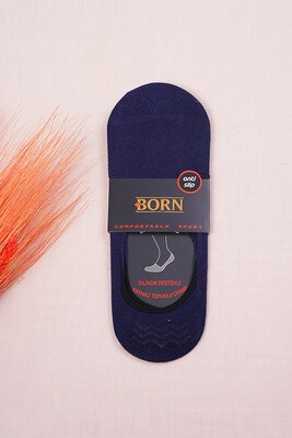 Silicone Backed Men Ballet Socks-Indigo-BORN10100 - Thumbnail